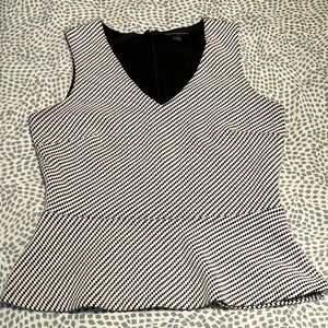 Banana Republic Black and White Peplum Top